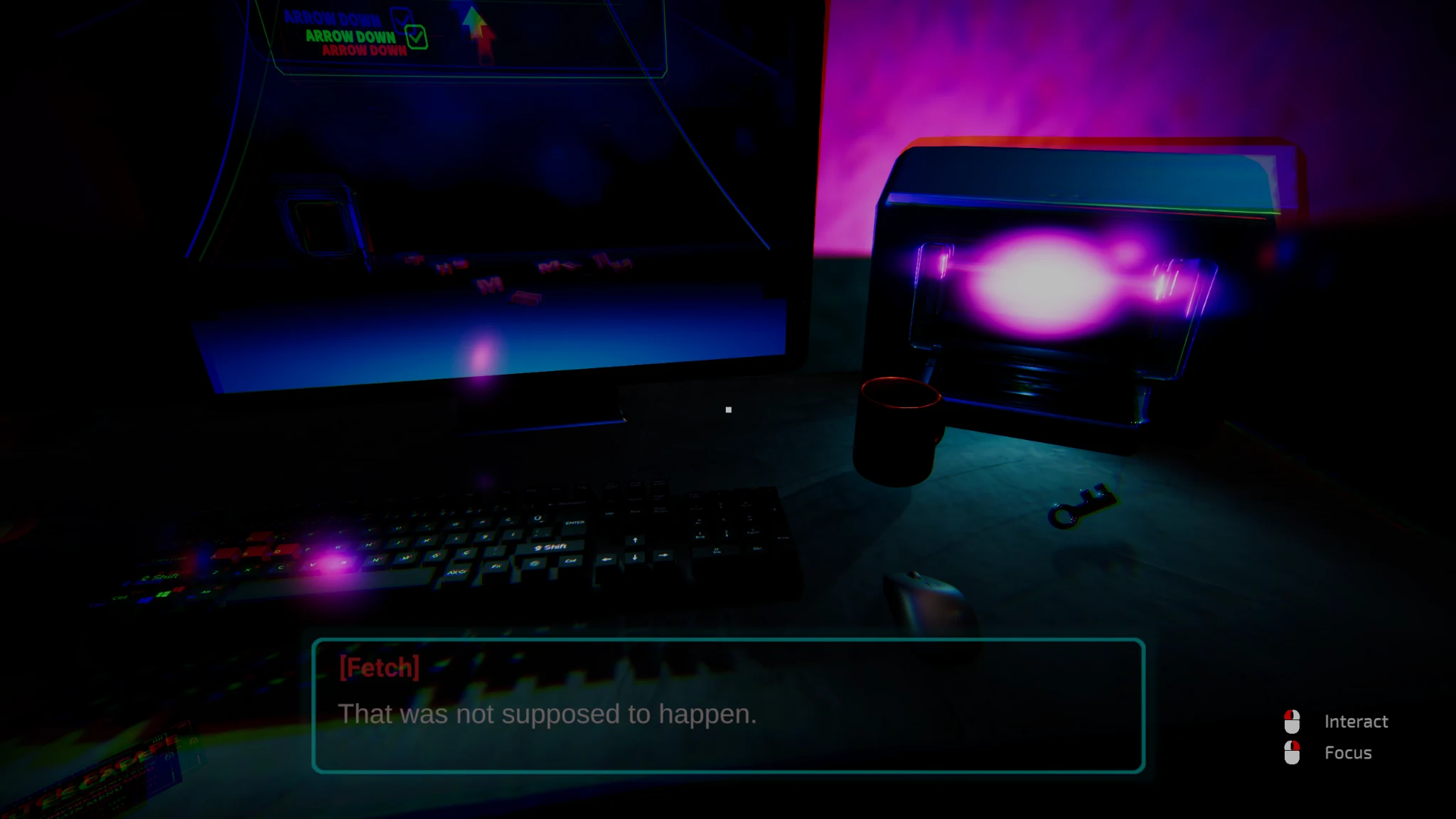 A glowing machine has brought something from the menu into the physical room
